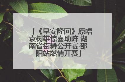 《早安隆回》原唱袁树雄惊喜助阵 湖南省街舞公开赛·邵阳站燃情开赛