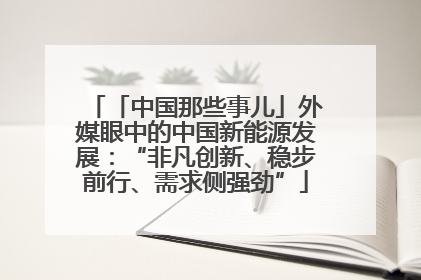 「中国那些事儿」外媒眼中的中国新能源发展：“非凡创新、稳步前行、需求侧强劲”