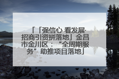 「强信心 看发展·招商引资拼落地」金昌市金川区：“全周期服务”助推项目落地
