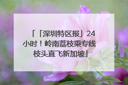 「深圳特区报」24小时！岭南荔枝乘专线 枝头直飞新加坡