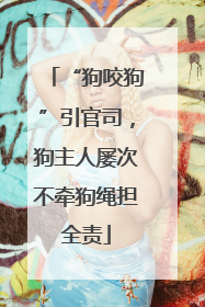 “狗咬狗”引官司，狗主人屡次不牵狗绳担全责