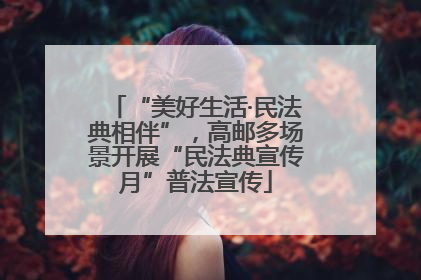 “美好生活·民法典相伴”，高邮多场景开展“民法典宣传月”普法宣传