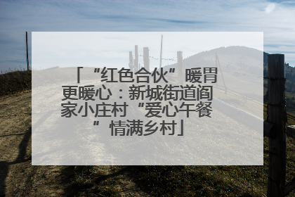 “红色合伙”暖胃更暖心：新城街道阎家小庄村“爱心午餐”情满乡村