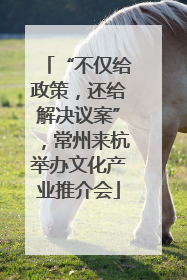 “不仅给政策，还给解决议案”，常州来杭举办文化产业推介会