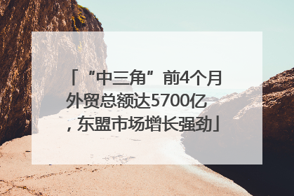 “中三角”前4个月外贸总额达5700亿，东盟市场增长强劲