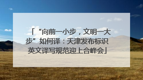 “向前一小步，文明一大步”如何译：天津发布标识英文译写规范迎上合峰会