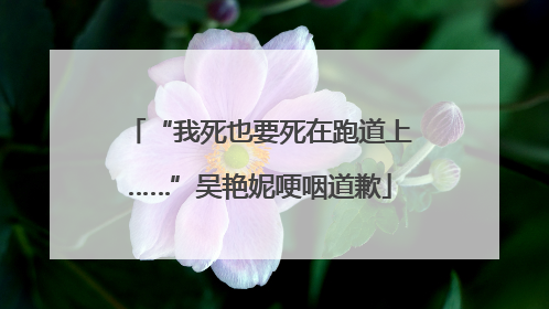 “我死也要死在跑道上……”吴艳妮哽咽道歉