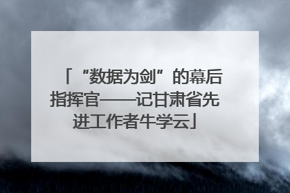 “数据为剑”的幕后指挥官——记甘肃省先进工作者牛学云