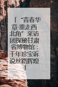 “青春华章·重走西北角”采访团探秘甘肃省博物馆：千年珍宝诉说丝路辉煌