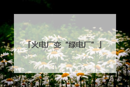 火电厂变“绿电厂”