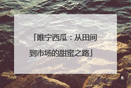 睢宁西瓜：从田间到市场的甜蜜之路