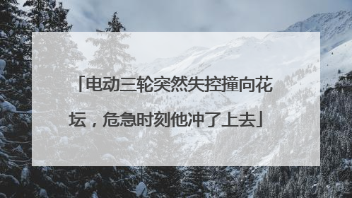电动三轮突然失控撞向花坛，危急时刻他冲了上去