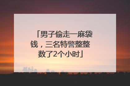 男子偷走一麻袋钱，三名特警整整数了2个小时