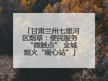 甘肃兰州七里河区烟草：便民服务“微触点” 金城烟火“暖心站”