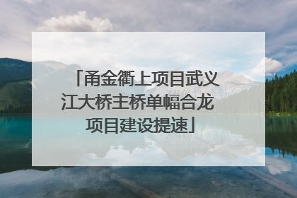 甬金衢上项目武义江大桥主桥单幅合龙 项目建设提速