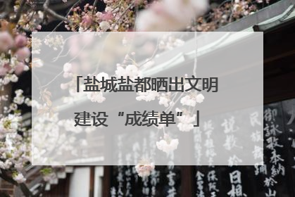 盐城盐都晒出文明建设“成绩单”