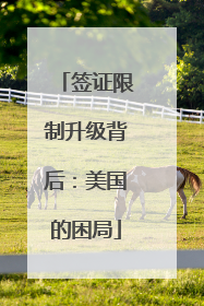 签证限制升级背后：美国的困局