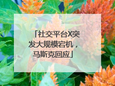 社交平台X突发大规模宕机，马斯克回应