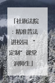 社旗法院：精准普法进校园 “定制”课堂润师生