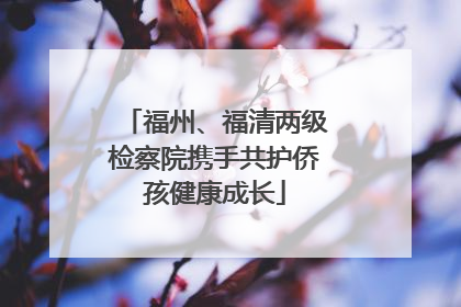 福州、福清两级检察院携手共护侨孩健康成长