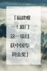 福建唯一！厦门这一项目获中国专利金奖