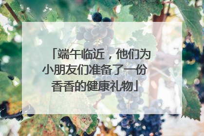 端午临近，他们为小朋友们准备了一份香香的健康礼物