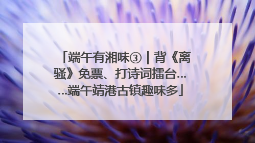 端午有湘味③｜背《离骚》免票、打诗词擂台……端午靖港古镇趣味多