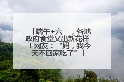 端午+六一，各地政府食堂又出新花样！网友：“妈，我今天不回家吃了”