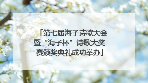 第七届海子诗歌大会暨“海子杯”诗歌大奖赛颁奖典礼成功举办