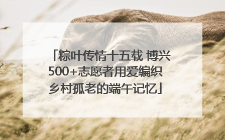 粽叶传情十五载 博兴500+志愿者用爱编织乡村孤老的端午记忆