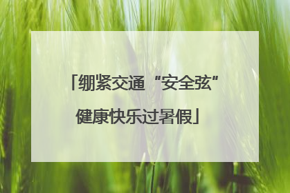 绷紧交通“安全弦” 健康快乐过暑假