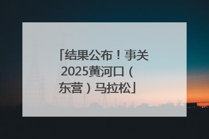 结果公布！事关2025黄河口（东营）马拉松