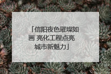 信阳夜色璀璨如画 亮化工程点亮城市新魅力