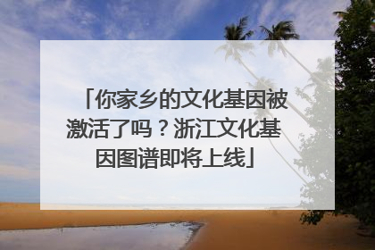 你家乡的文化基因被激活了吗？浙江文化基因图谱即将上线