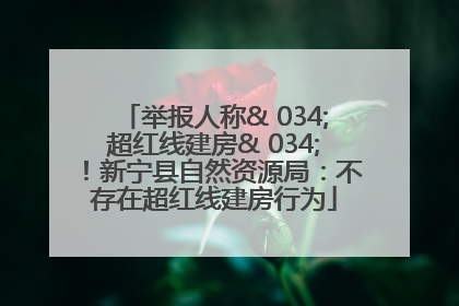 举报人称& 034;超红线建房& 034;！新宁县自然资源局：不存在超红线建房行为