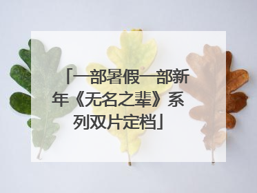 一部暑假一部新年《无名之辈》系列双片定档