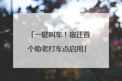 一键叫车！宿迁首个助老打车点启用