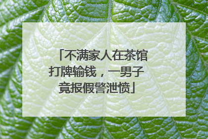 不满家人在茶馆打牌输钱，一男子竟报假警泄愤