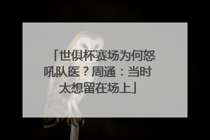 世俱杯赛场为何怒吼队医？周通：当时太想留在场上