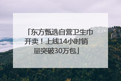 东方甄选自营卫生巾开卖！上线14小时销量突破30万包