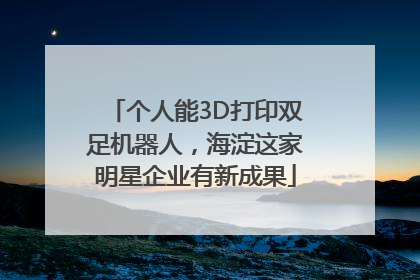 个人能3D打印双足机器人，海淀这家明星企业有新成果