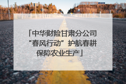 中华财险甘肃分公司“春风行动”护航春耕 保障农业生产