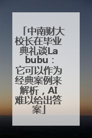 中南财大校长在毕业典礼谈Labubu：它可以作为经典案例来解析，AI难以给出答案