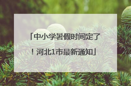 中小学暑假时间定了！河北1市最新通知