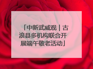 中新武威观｜古浪县多机构联合开展端午敬老活动