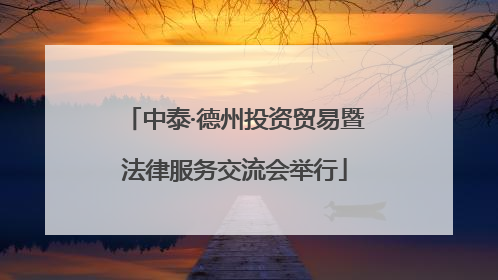 中泰·德州投资贸易暨法律服务交流会举行