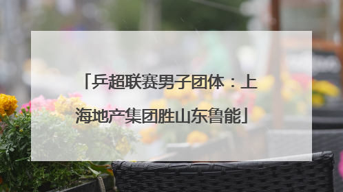 乒超联赛男子团体：上海地产集团胜山东鲁能