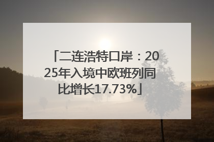 二连浩特口岸：2025年入境中欧班列同比增长17.73%