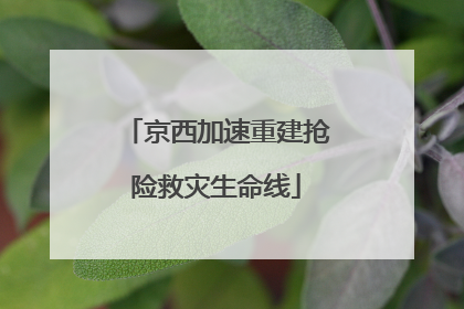 京西加速重建抢险救灾生命线