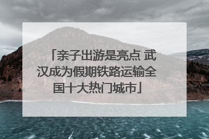亲子出游是亮点 武汉成为假期铁路运输全国十大热门城市
